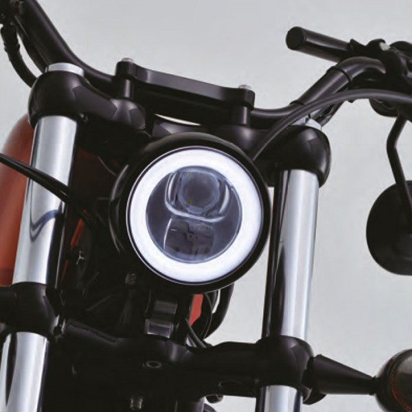 Led Motorradscheinwerfer Chrom Mit Nur Mm Durchmesser Und Rundem