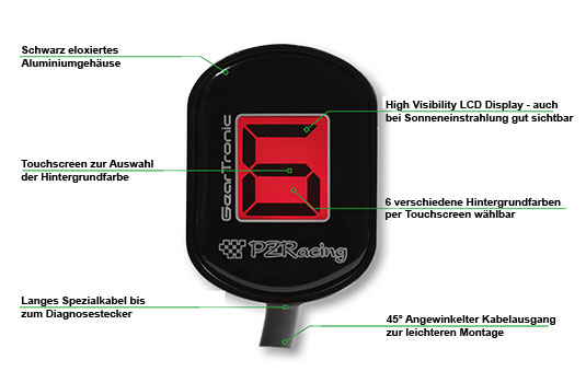 Ganganzeige Plug and Play (GPDT-H01) HONDA Modelle - Healtech - RENNGRIB